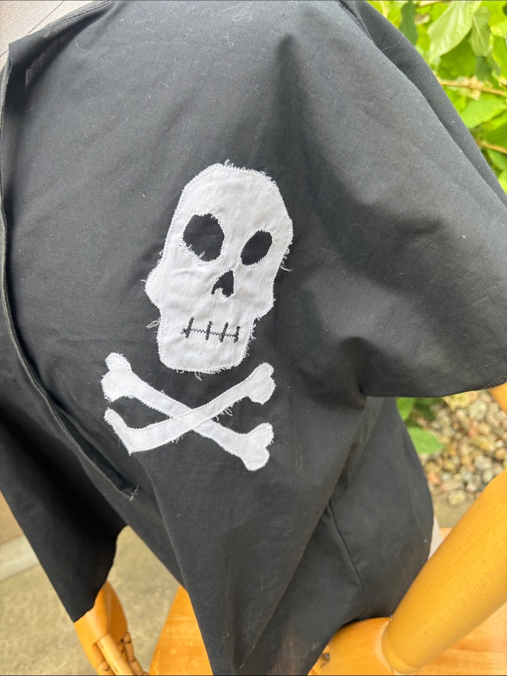 Handmade Black adult Skull & Crossbones Top Halloween Costume